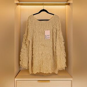 Boho 2XL Slouchy Shabby Chic Cozy Southwest Fringe Oversized Baddie Sweater New